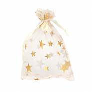 Bolso de organza 9x12cm estrella Albaricoque-dorado