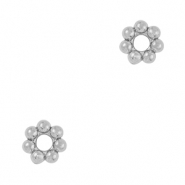 Abalorios Acero Inox anillo separador Bali 4mm Plateado