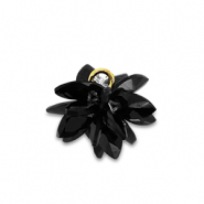 Colgantes de resina cristal flor Negro
