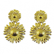 Pendientes Acero Inox flor Dorado