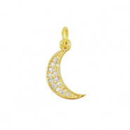 Metal TQ lat&oacute;n colgante zirconia Luna Dorado
