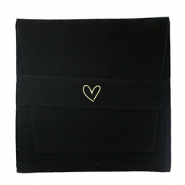 Bolso de joyer&iacute;a coraz&oacute;n Negro-dorado