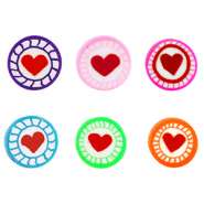 Abalorios de polímeros corazón Multicolor