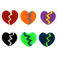 Abalorios de pol&iacute;meros coraz&oacute;n roto Multicolor