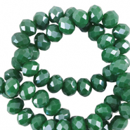 Abalorios faceteados disco 3x2mm Verde tr&eacute;bol-revestimiento pearl shine