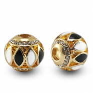 Abalorios bohemios Blanco-dorado