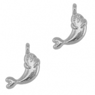 Colgantes met&aacute;licos DQ sello Plata vieja (sin n&iacute;quel)