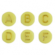 Abalorios letras acr&iacute;licas mix Amarillo-oro