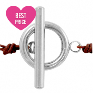 Fornituras Acero Inox cierre en forma de T Plateado