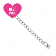 Fornituras Acero inox extenci&oacute;n de cadena moneda 4mm Plateado