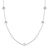 Cadenas Acero Inox flor Plateado