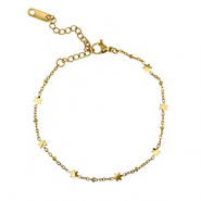 Pulseras Acero Inox flor Dorado