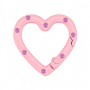 Fornituras coloridas anilla de llavero coraz&oacute;n Rosa-p&uacute;rpura