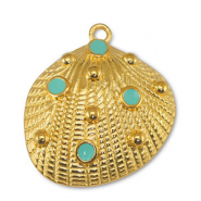 Colgantes metálicos DQ conchas Veraman Azul-Dorado (sin níquel)