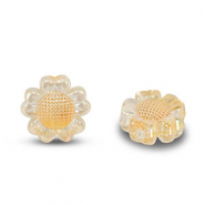 Abalorios acrílicos flor Transparente naranja