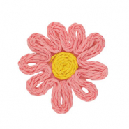 Colgantes Rafia flor 50mm Rosa claro