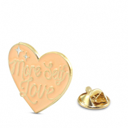Pins corazón "More self love" Melocotón claro-dorado