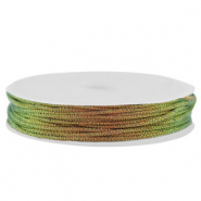 Hilo macramé trenzado 1mm Multicolor-naranja verde metálico