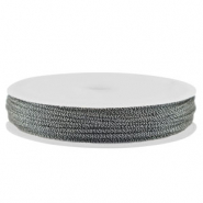 Hilo macramé trenzado 1mm Gris oscuro-plateado metálico