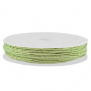 Hilo macramé trenzado 0,8mm Verde claro-dorado metálico