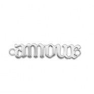 Colgantes Acero Inox entrepieza ''amour'' Plateado