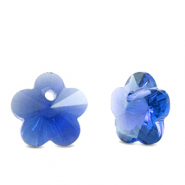 Colgantes de cristal flor Azul zafiro