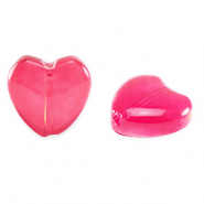 Abalorios de cristal corazon Rosa roja