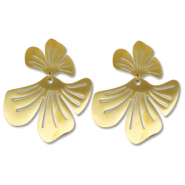 Pendientes Acero Inox flor Dorado