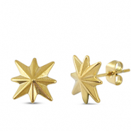 Pendientes Acero Inox estrella Dorado