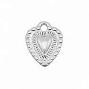 Colgantes Acero Inox coraz&oacute;n Plateado