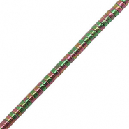 Abalorios Hematita disco 2mm Verde-rosa-cubierta AB