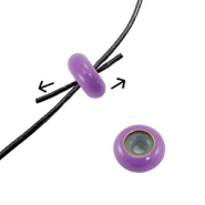 Abalorios de cierre deslizante esmalte 10x4mm Púrpura lavanda