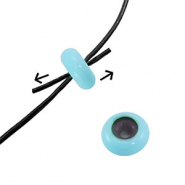 Abalorios de cierre deslizante esmalte 10x4mm Azul claro