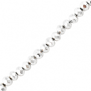 Abalorios faceteados disco 4x3mm Plata metálico