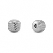 Abalorios de acero inox 8mm Plateado