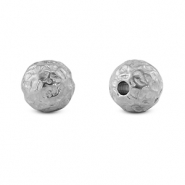 Abalorios de acero inox 8mm Plateado