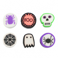 Abaloriosde de pol&iacute;meros Halloween Multicolor Naranja-negro-blanco