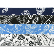 Mix de 4 bandanas Azul oscuro-negro-azul claro-blanco