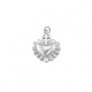 Metal TQ lat&oacute;n colgante coraz&oacute;n con cruz Plata