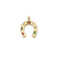 Metal TQ lat&oacute;n colgante herradura Dorado