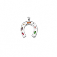 Metal TQ lat&oacute;n colgante herradura Plata