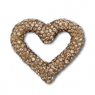 Abalorios bohemios coraz&oacute;n Marr&oacute;n taupe