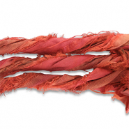 Cintas de seda sari Rojo óxido-verde