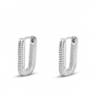 Metal TQ lat&oacute;n pendiente ovalado Plateado