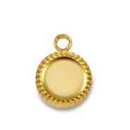 Colgante Piedra de Nacimiento con engaste de acero inoxidable para SS16 base plana Dorado