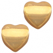 Abalorios metálicos DQ corazón 8mm Dorado (sin níquel)
