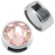 Correderas metálicas DQ para SS34 base plana y cabuchón 7mm Plata vieja (sin níquel)