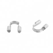 Fornituras DQ met&aacute;licas protector de alambre/ protector de hilo 5mm (&Oslash;0.56mm) plata (sin n&iacute;quel)