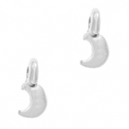 Colgantes met&aacute;licos DQ luna Plata vieja (sin n&iacute;quel)