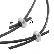 Abalorios de cierre deslizante metálicos DQ 8x4mm plata vieja (sin níquel)